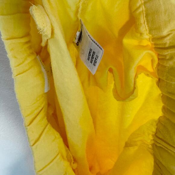 Linen Butter Yellow Pull On Tapered Pants Pockets Size Large Summer Charter Club - Picture 5 of 8